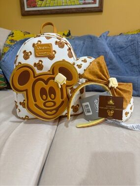 Mickey Waffles Loungefly Backpack & Ears Headband Set